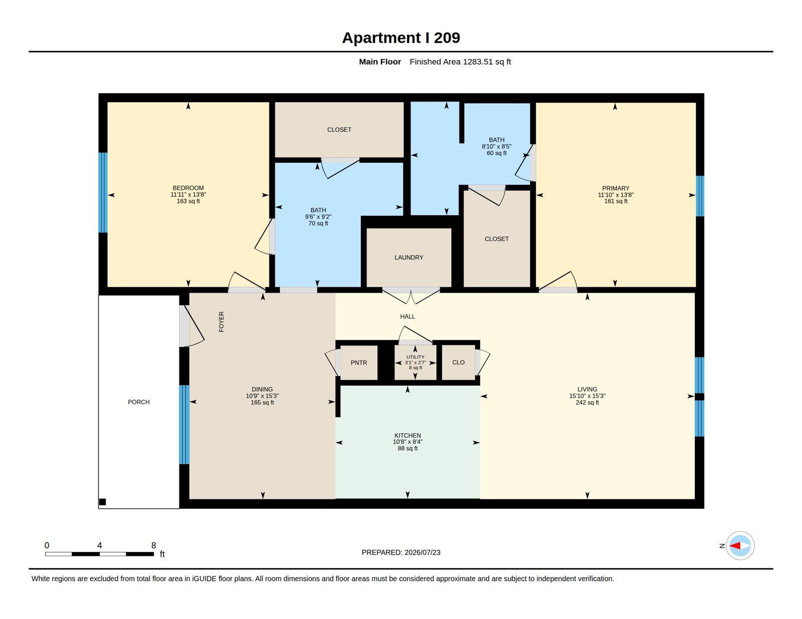 Two-bedroom apartment floor plan